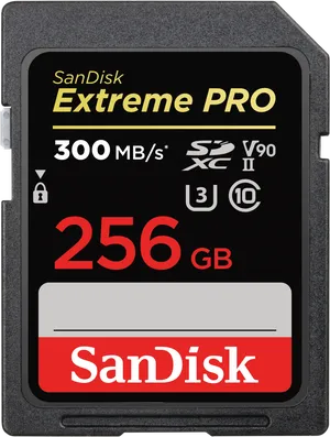 SanDisk Extreme PRO 256GB SDXC Memory Card up to 300MB/s UHS-II Class 10 U3