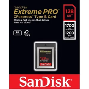 SanDisk Extreme PRO CFexpress Card Type B, 128GB, 1700MB/s Read, 1200MB/s Write