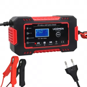 Ucomen UC-C120501A Kırmızı 12 Volt 6 Amper Led Göstergeli Akü Şarj Cihazı