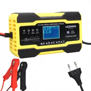 Ucomen UC-C121001A Sarı 12/24 Volt 10 Amper Led Göstergeli Akü Şarj Cihazı 
