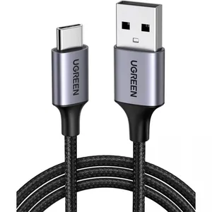 UGREEN TYPE-C TO USB-A 3A QC ÖRGÜLÜ HIZLI ŞARJ KABLOSU 1 MT SİYAH 60126