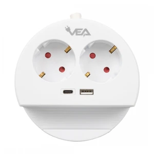 VEA VE- G1102C 2Lİ USB + TYPE-C GİRİŞLİ TELEFON STANDLI 1.5 METRE GRUP PRİZ