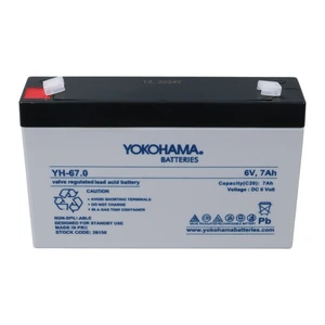 Yokohama YH-67.0 6 Volt - 7 Amper Akü (150x30x94 mm)