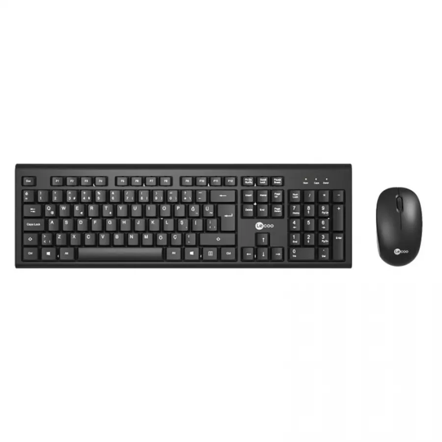 LECOO KW200-S KABLOSUZ KLAVYE MOUSE SET TÜRKÇE Q  SİYAH