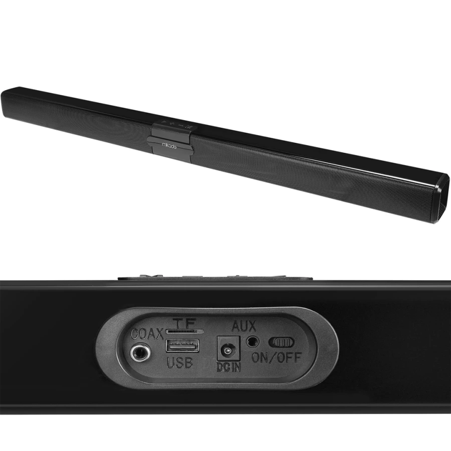 Mikado MD-SS101 Siyah 10Wx2 12V/1.5A Bluetooth Usb Aux SD Kart Girişli&nbsp;Ev Sinema Soundbar Hoparl&ouml;r