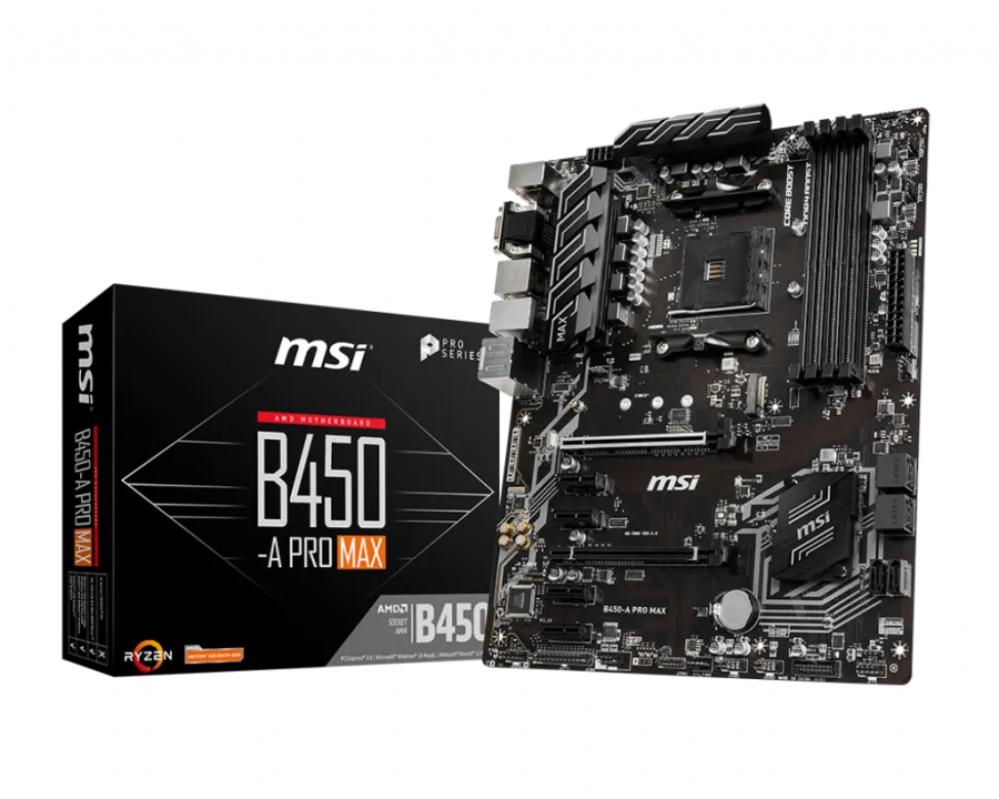MSI B450-A PRO MAX DDR4 3466HZ 1XVGA 1XHDM 1XDVI 1XM.2 USB 3.2 ATX AM4