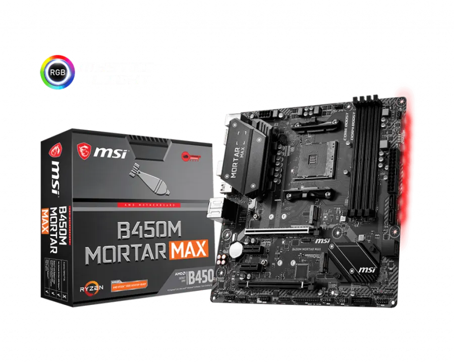 MSI B450M MORTAR MAX DDR4 3466MHZ 1XHDMI 1XDP 2XM.2 USB 3.2 MATX AM4