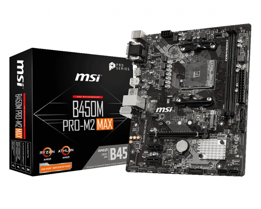 MSI B450M PRO-M2 MAX DDR4 2667MHZ 1XVGA 1XHDMI 1XDVI 1XM.2 MATX AM4
