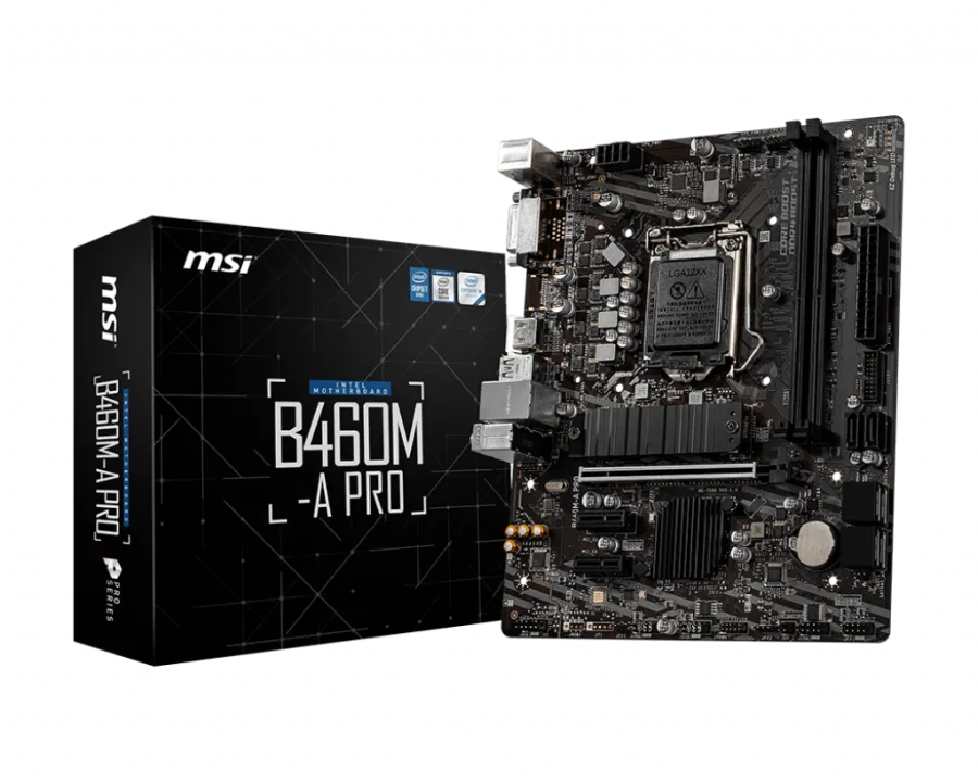 MSI B460M-A PRO DDR4 2933MHZ 1XHDMI 1XDVI 1XM.2 USB 3.2 MATX 1200P