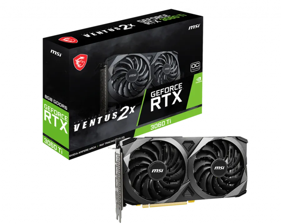 MSI GEFORCE RTX3060TI VENTUS 2X 8G OCV1 LHR DDR6 256B 1XHDMI 3XDP