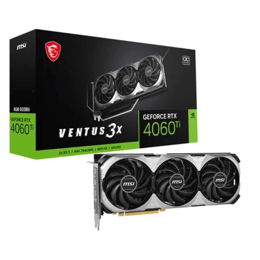 MSI GeForce RTX 4060 Ti VENTUS 3X E 8G OC 8GB GDDR6 128BIT 1XHDMI 3XDP EKRAN KARTI