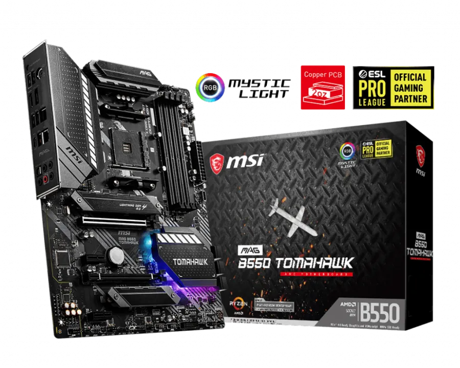 MSI MAG B550 TOMAHAWK DDR4 5100MHZ 1XHDMI 1XDP 2XM.2 USB 3.2 ATX AM4