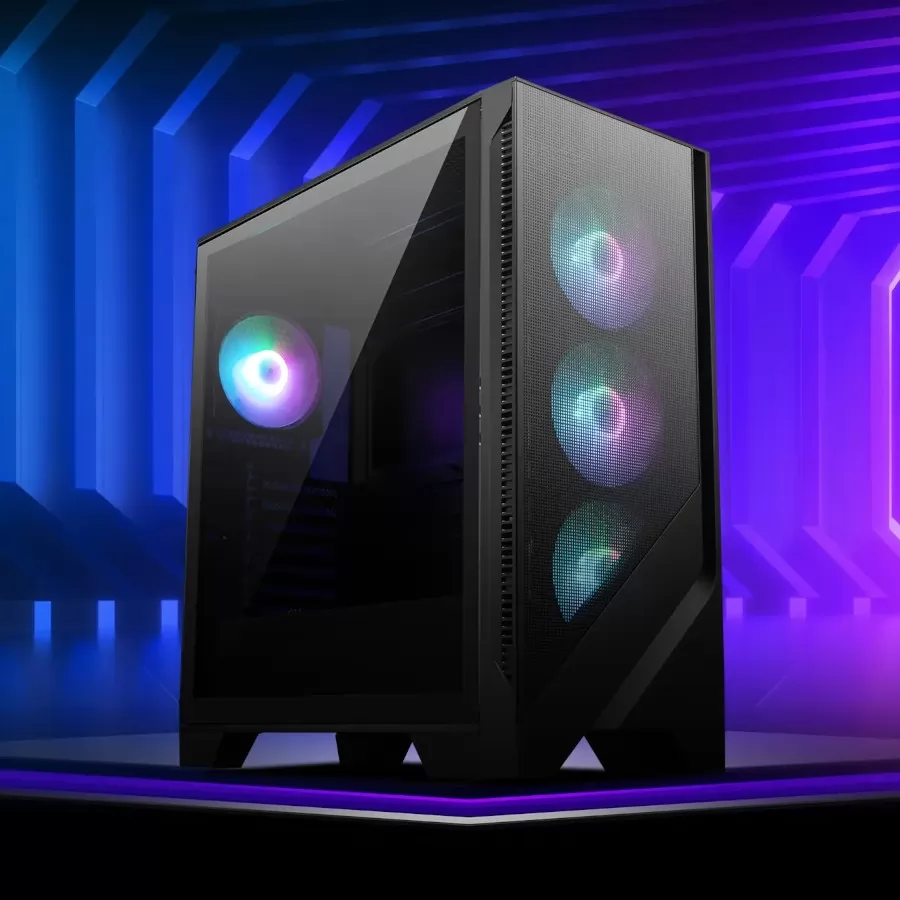 MSI MAG FORGE 320R AIRFLOW BLACK ARGB FAN USB 3.2 MATX BILGISAYAR KASASI