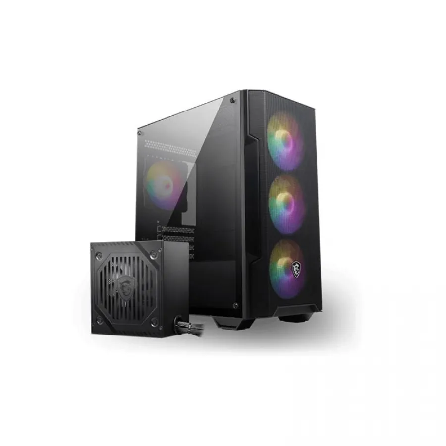 MSI MAG FORGE M100A D60 AKRİLİK YAN PANEL 3X120MM 1X120MM ARGB FAN 600W 80+ MATX GAMING KASA