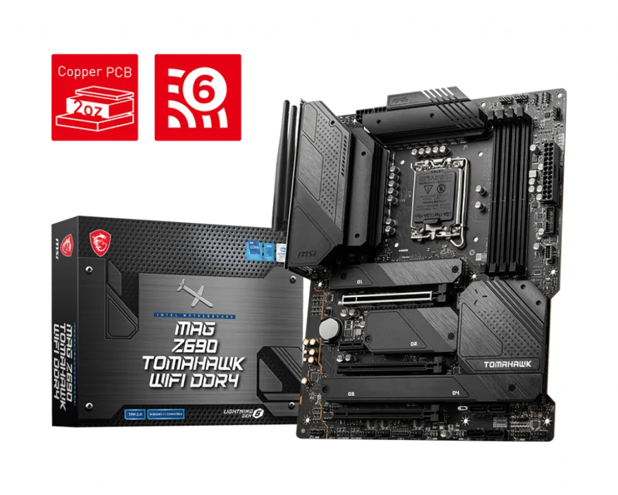 MSI MAG Z690 TOMAHAWK WIFI DDR4 5200MHZ 1XHDMI 1XDP 4XM.2 USB 3.2 ATX 1700P