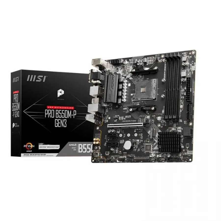 MSI PRO B550M-P GEN3 DDR4 4400MHZ 1XVGA 1XHDMI 1XDVI 1XM.2 USB 3.2 MATX AM4