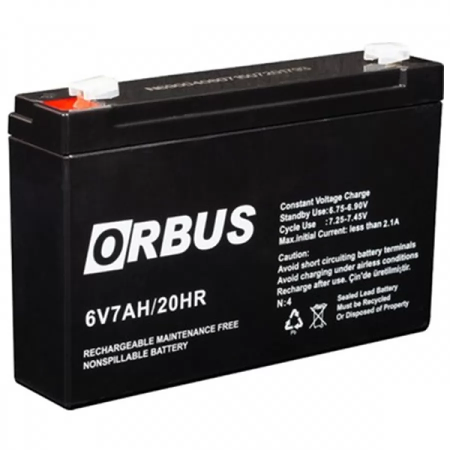 Orbus 6 Volt 7 Amper Akü (150 X 30 X 94 Mm)