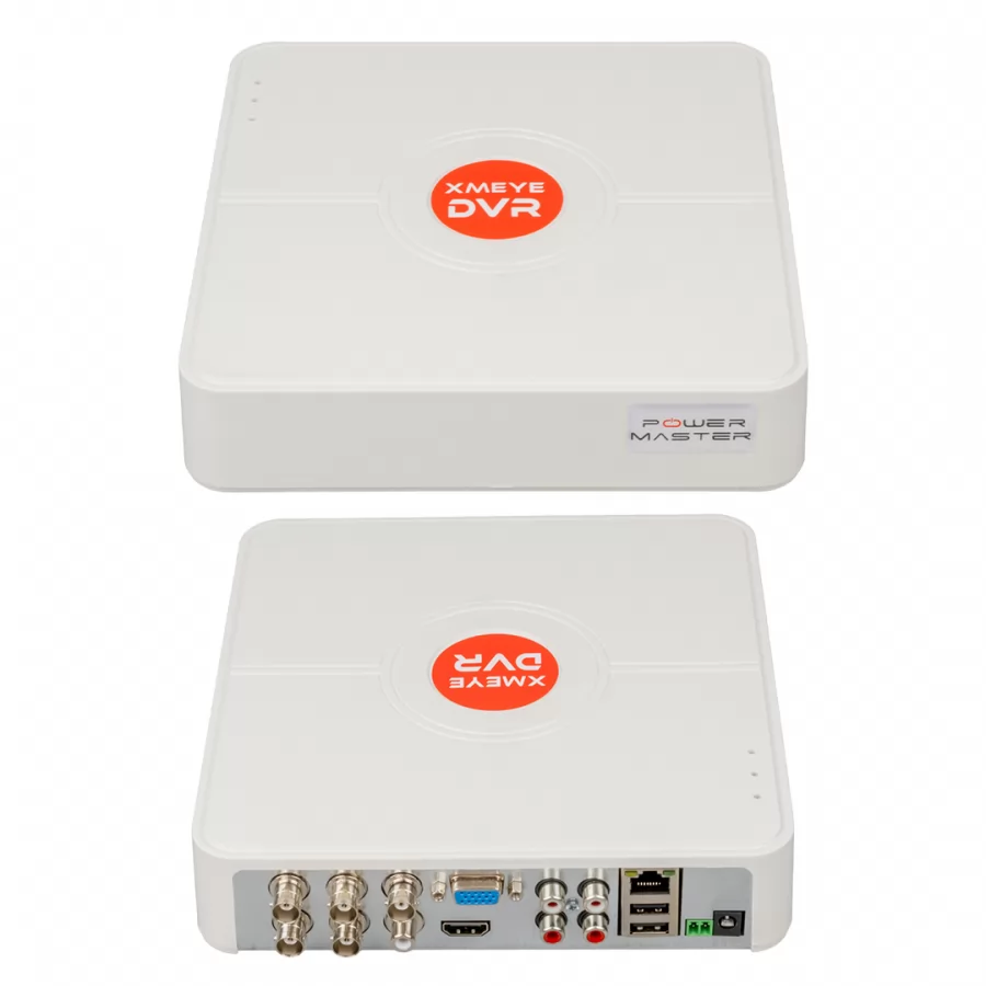POWERMASTER PM-12180 4 KANAL 5MP DESTEKLİ 1080N H265 XMEYE VİDEO ÇIKIŞLI DVR/XVR KAYIT CİHAZI