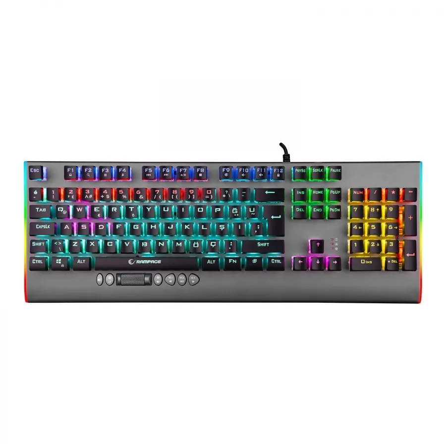 RAMPAGE KB-R211 PRIME RGB BACKLIGHT CRYSTAL RED SWITCH MEKANIK GAMING KLAVYE