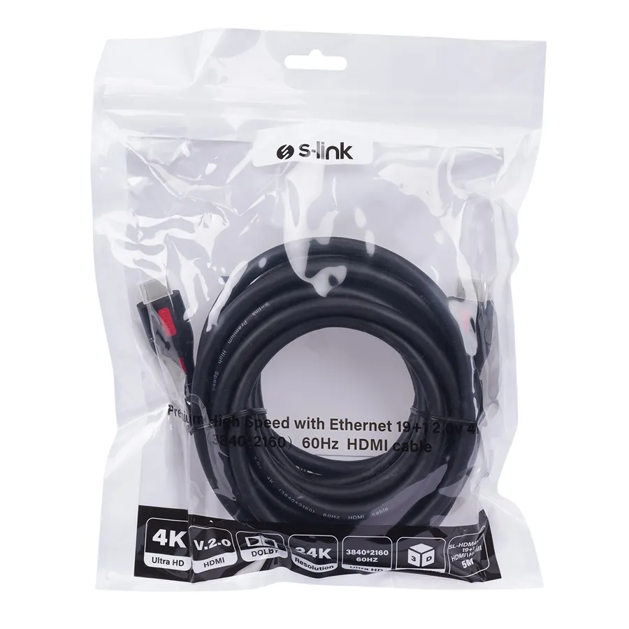 S-LINK SL-HDM4K105 19+1 HDMI TO HDMI 5M V2.0 4K 60HZ KABLO
