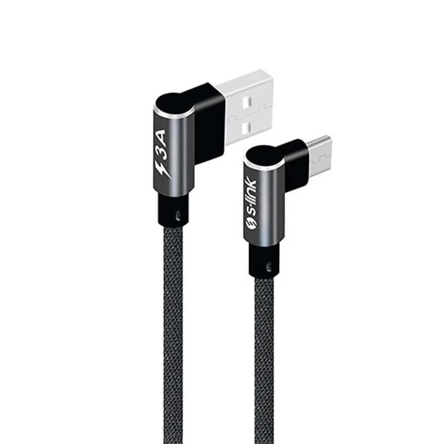 S-LINK SWAPP SW-C757 3A - 15 CM TYPE-C LACIVERT KILIFLI METAL -L- KABLO