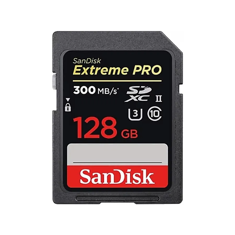 SanDisk Extreme PRO 128GB SDXC Memory Card up to 300MB/s, UHS-II, Class 10, U3, V90