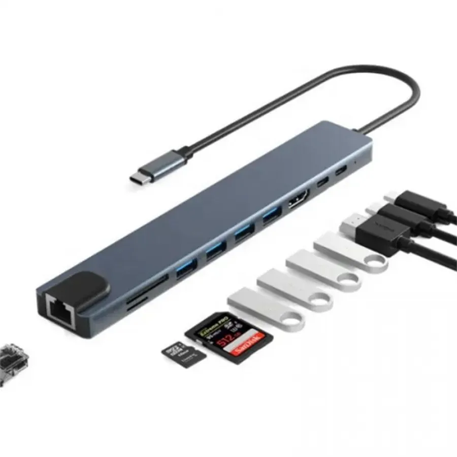 SENSEI TYP-C 10IN1 HDMI COK FONKSIYONLU USB 3.0 DOCK STATION