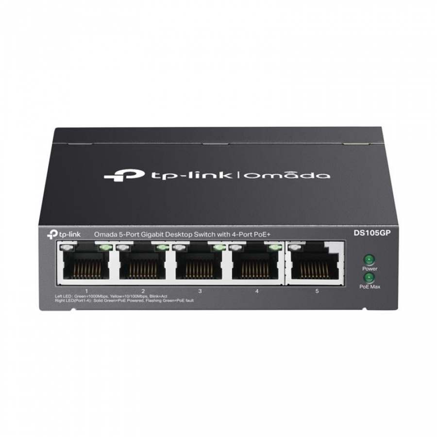 TP-LINK DS105GP 5 GIGABIT + 4 PORT POE RACKMOUNT SWITCH