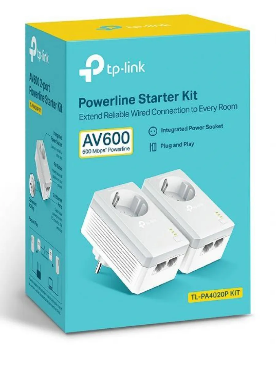 TP-LINK TL PA4020PKIT AV500 AC POWERLINE ADAPTOR