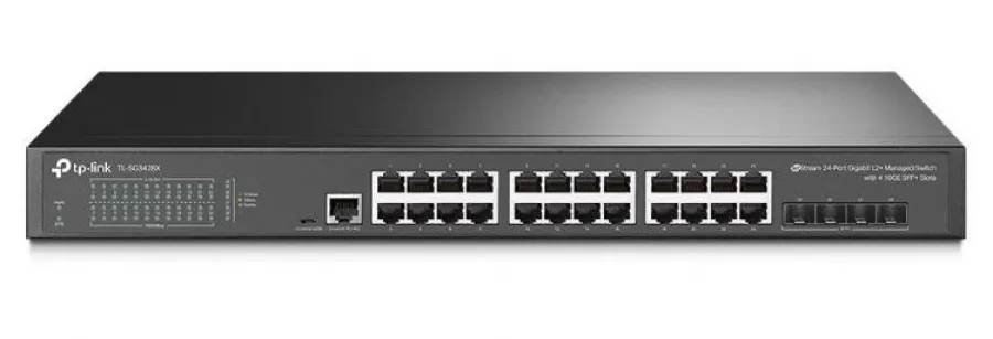 TP-LINK TL-SG3428X 24 PORT GIGABIT+ 4X10G SFP L2+ YONETILEBILIR RACKMOUNT SWITCH