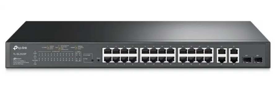 TP-LINK TL-SL2428P 24 PORT 10/100+2XGB RJ45 GIGABIT UPLINK+ 2 COMBO GIGABIT SFP 250W POE SWITCH