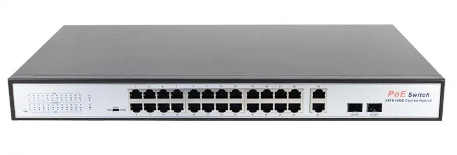 URANIUM POE-2421SFP 24X10/100+2X GIGABIT UPLINK +1XSFP 360W 250 METRE POE COMBO RACK TIPI SWITCH