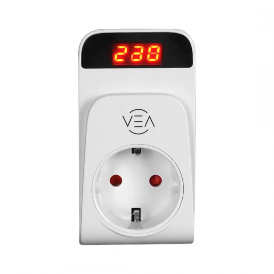 Vea VE-25530 15A 3520W Tekli Dijital Göstergeli Aşırı Yüksek Gerilim Akım Korumalı Priz