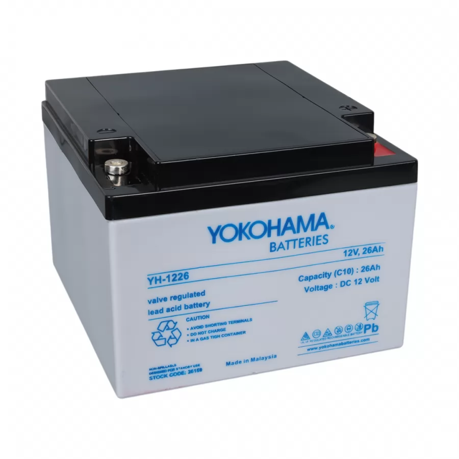 Yokohama 12 Volt - 26 Amper Akü YH-122.6 (165x176x125 mm)