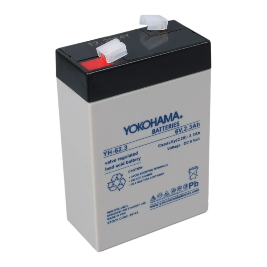 Yokohama YH-62.3 6 Volt - 2.3 Amper Akü (90x43x38 mm)