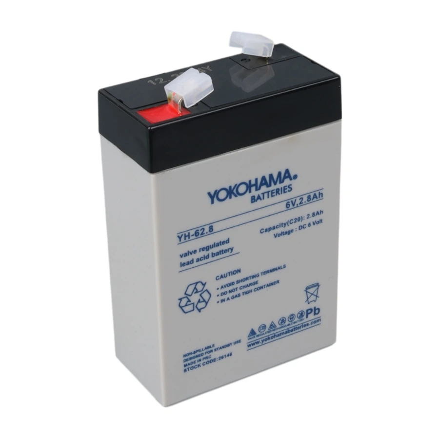Yokohama YH-62.8 6 Volt - 2.8 Amper Dik Akü (66x33x97 mm)